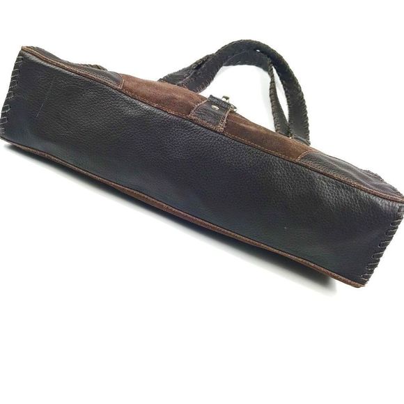 Carla Mancini brown suede & leather handbag - Picture 4 of 8